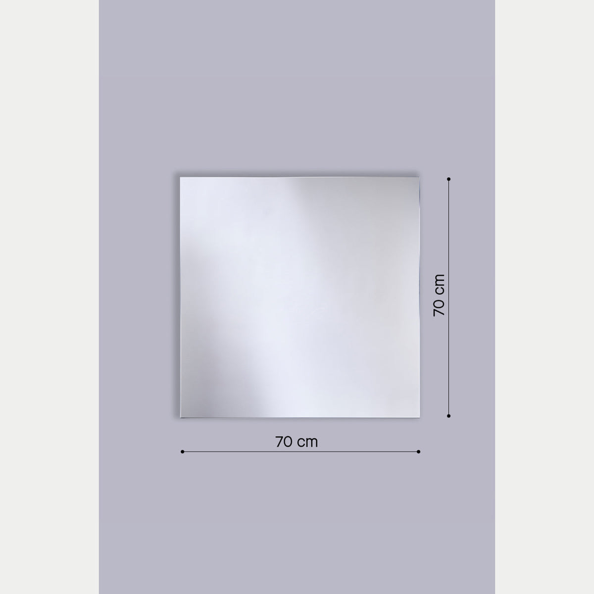 Maßzeichnung Badspiegel B.Ambi 1, 70 x 70 x 3 cm