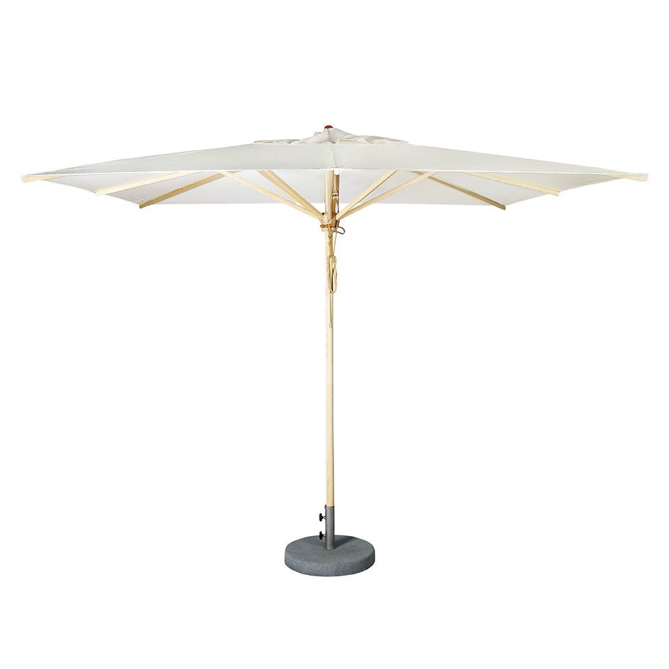 Weishäupl Sonnenschirm 300 × 300 cm Natur mit Flaschenzug