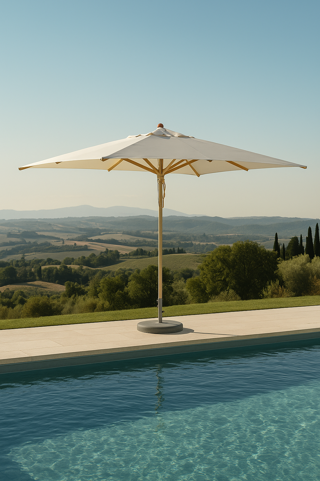Weishäupl Sonnenschirm 300 × 300 cm Natur mit Flaschenzug