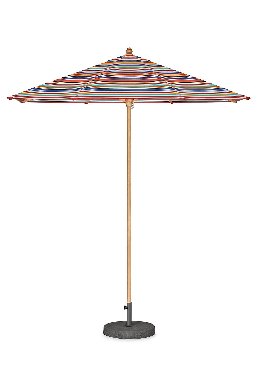 Klassischer Sonnenschirm Ø 300 cm in Multicolor mit Flaschenzug & Knick