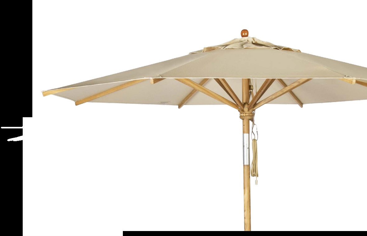 Klassiker Sonnenschirm Ø 350 cm Natur mit Flaschenzug
