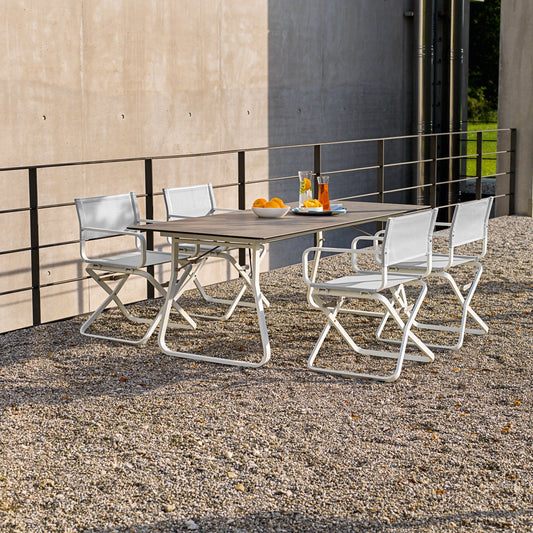 Ahoi Tisch Sitzgruppe Weiß mit Sesseln – Terrasse