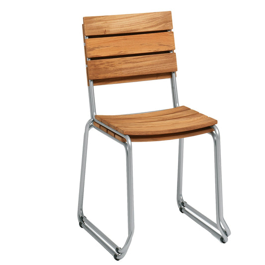 BALCONY Stuhl Teak, stapelbar, verschiedene Gestellfarben