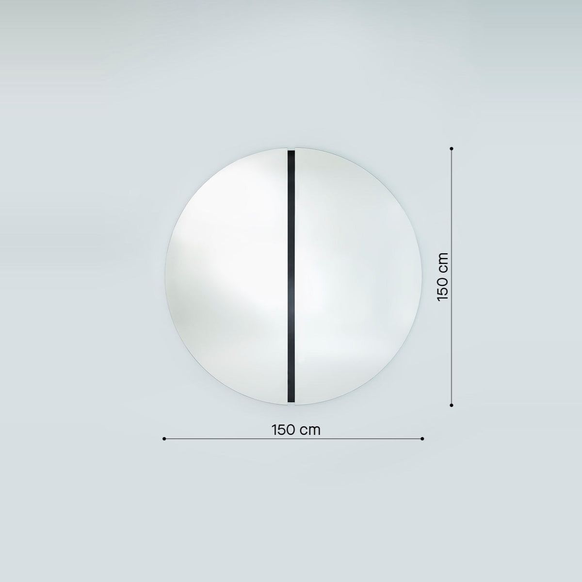 Designspiegel Luna Round Maßzeichnung