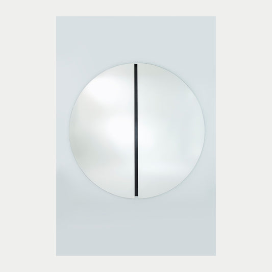 Grosser runder Designspiegel Luna Black Round L mit schwarzem Mittelgelenk