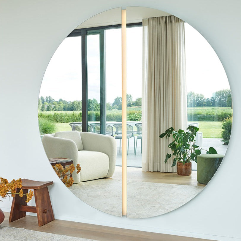 Deknudt Mirrors Designspiegel rund mit LED-Licht