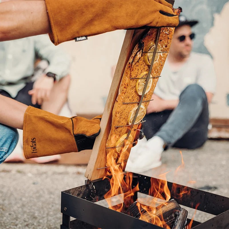 höfats Flammlachs über dem Feuer