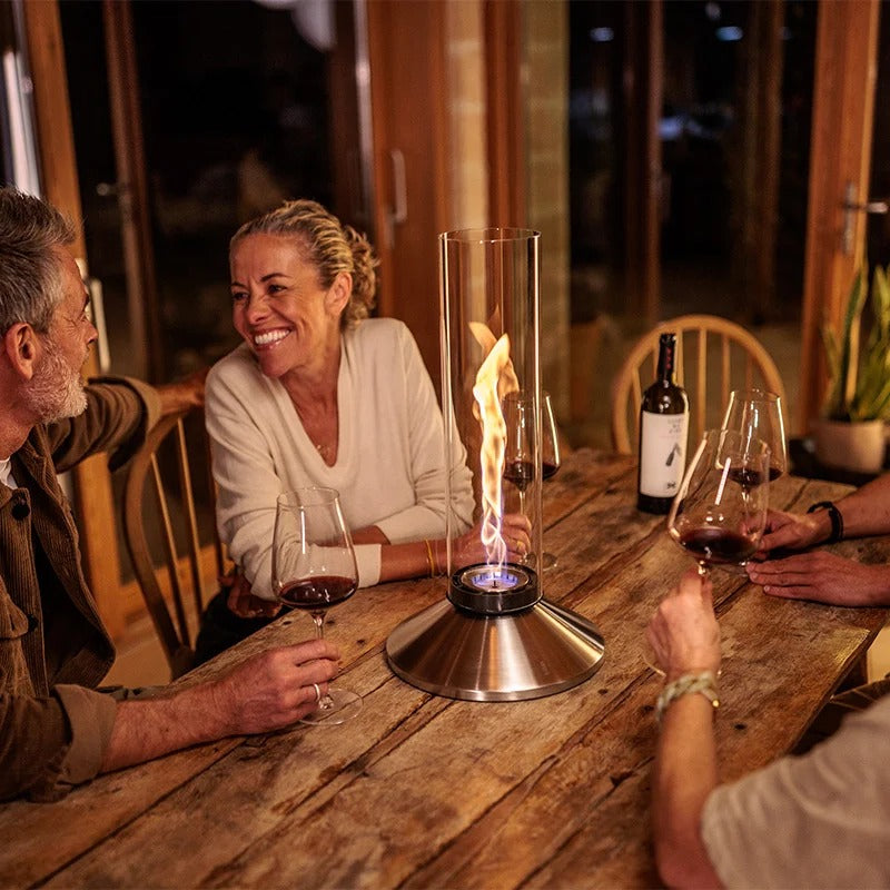 höfats SPIN X 1200 Tischfeuer am Abend
