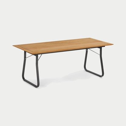 Weishäupl Ahoi Tisch Graumetallic mit Teak – freigestellt