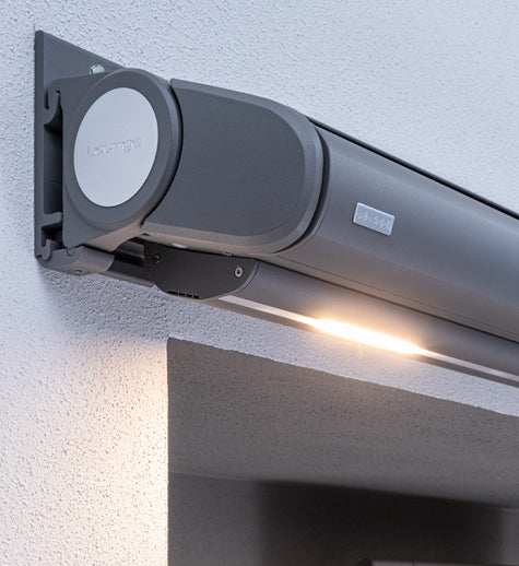 Leiner Markise FINO mit LED-Light – durchgehende, dimmbare Lichtleiste unter der Kassette