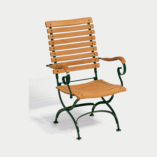 Weishäupl Classic Hochlehner Dunkelgrün mit Teak – freigestellt