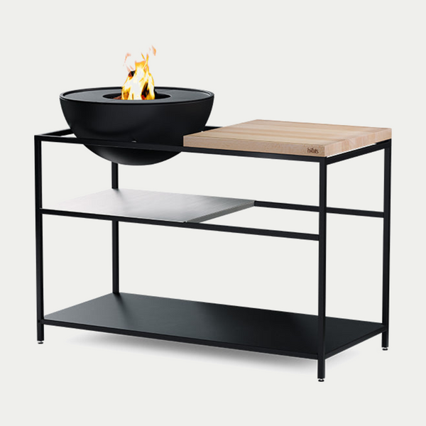 FIREKITCHEN Outdoorküche mit BOWL 57 Plancha-Grillset – freigestellt