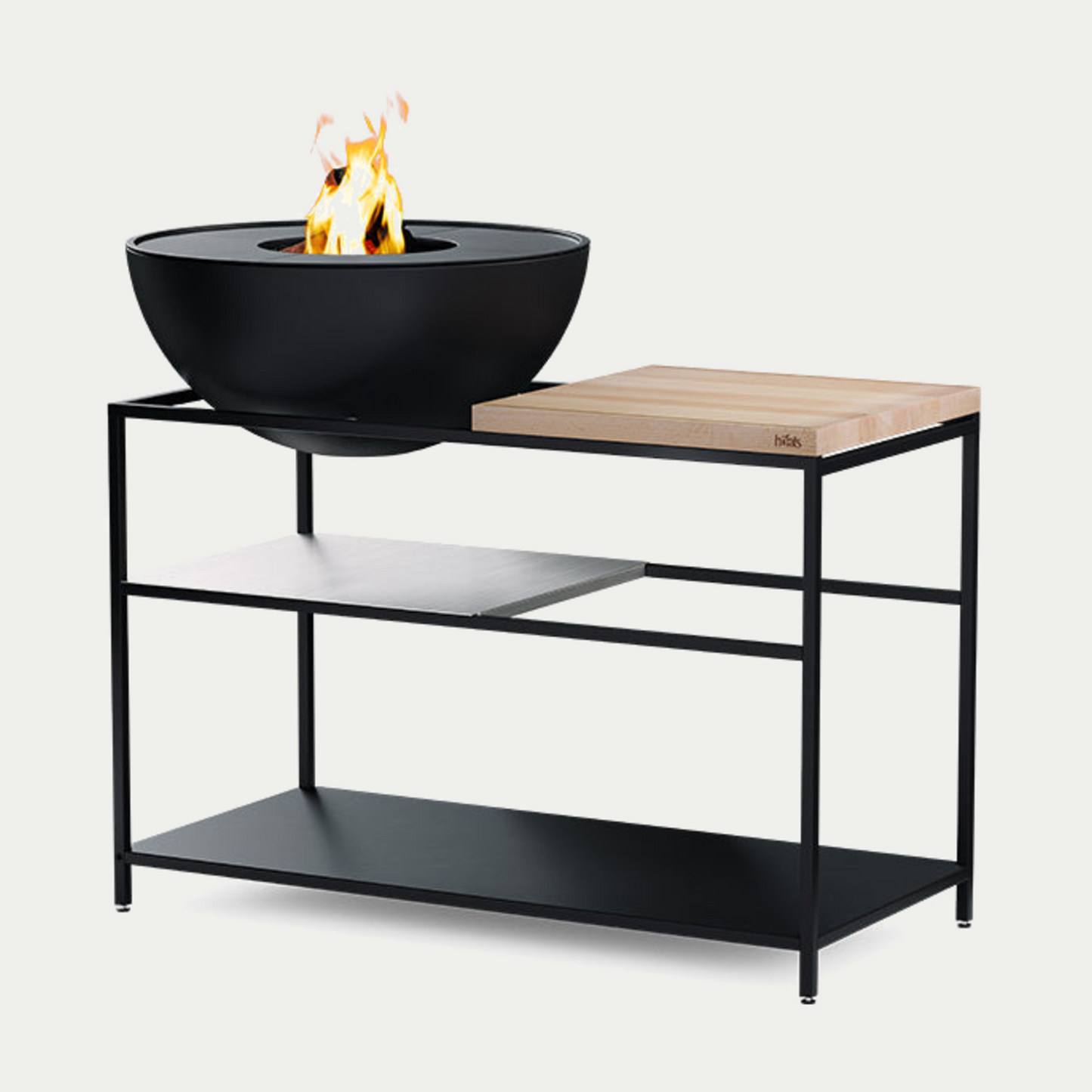 FIREKITCHEN Outdoorküche mit BOWL 70 Plancha-Grillset – freigestellt