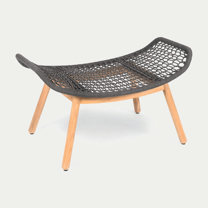 Wing light Hocker Untergestell Teak, fm-rope anthrazit