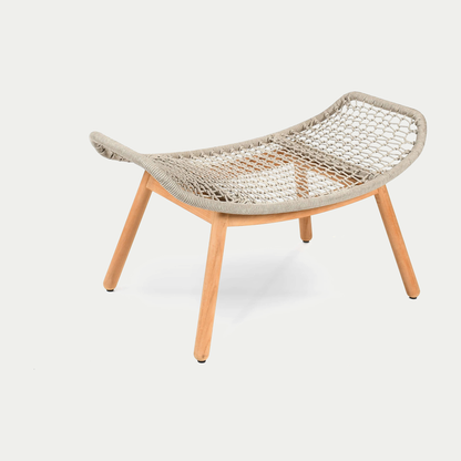 Wing light Hocker Untergestell Teak, fm-rope hellgrau