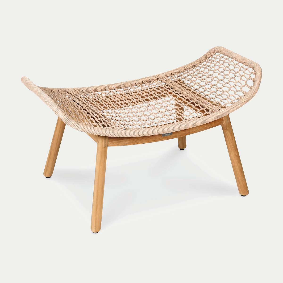 Wing light Hocker Untergestell Teak, fm-rope jasmin