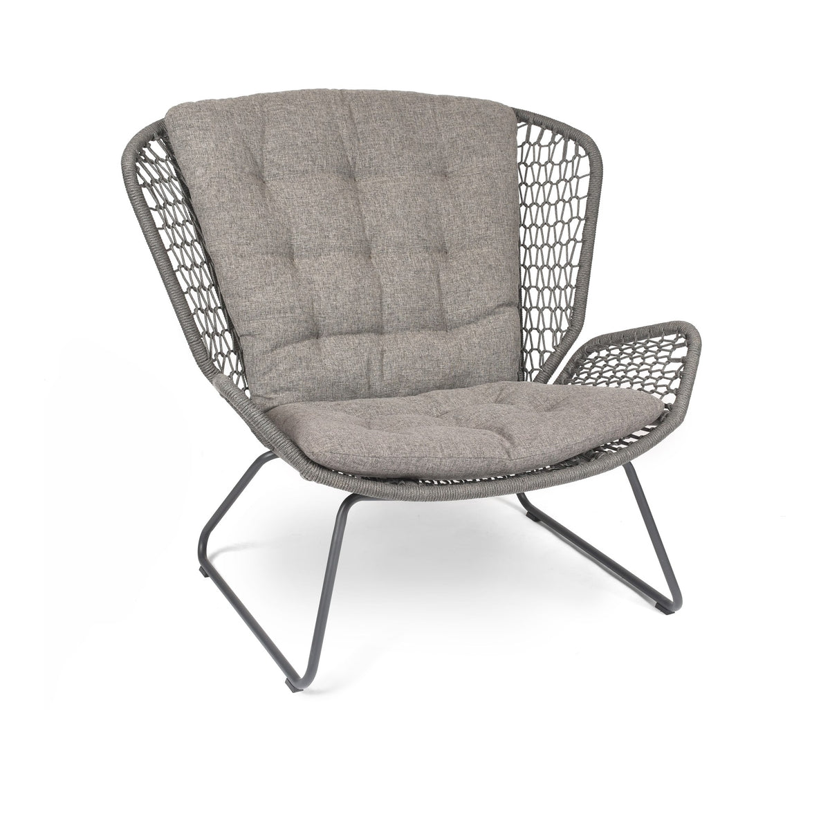 Wing light Relax Sessel Aluminium anthrazit mit Sitz- und Rückenkissen Granite