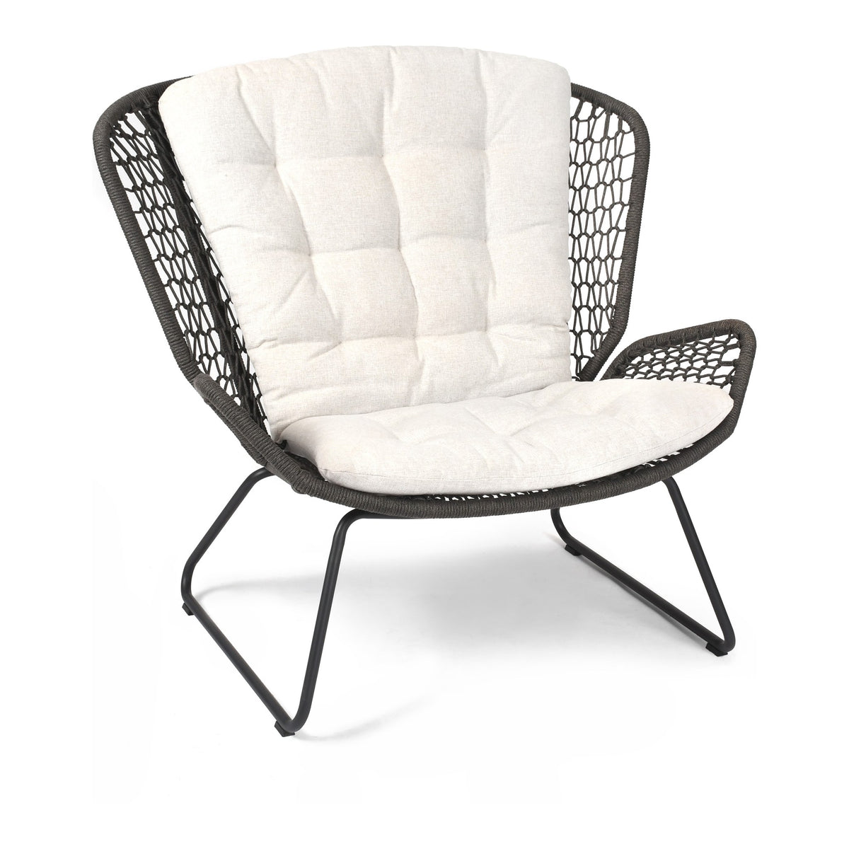 Wing light Relax Sessel Aluminium anthrazit mit Sitz- und Rückenkissen Pebble