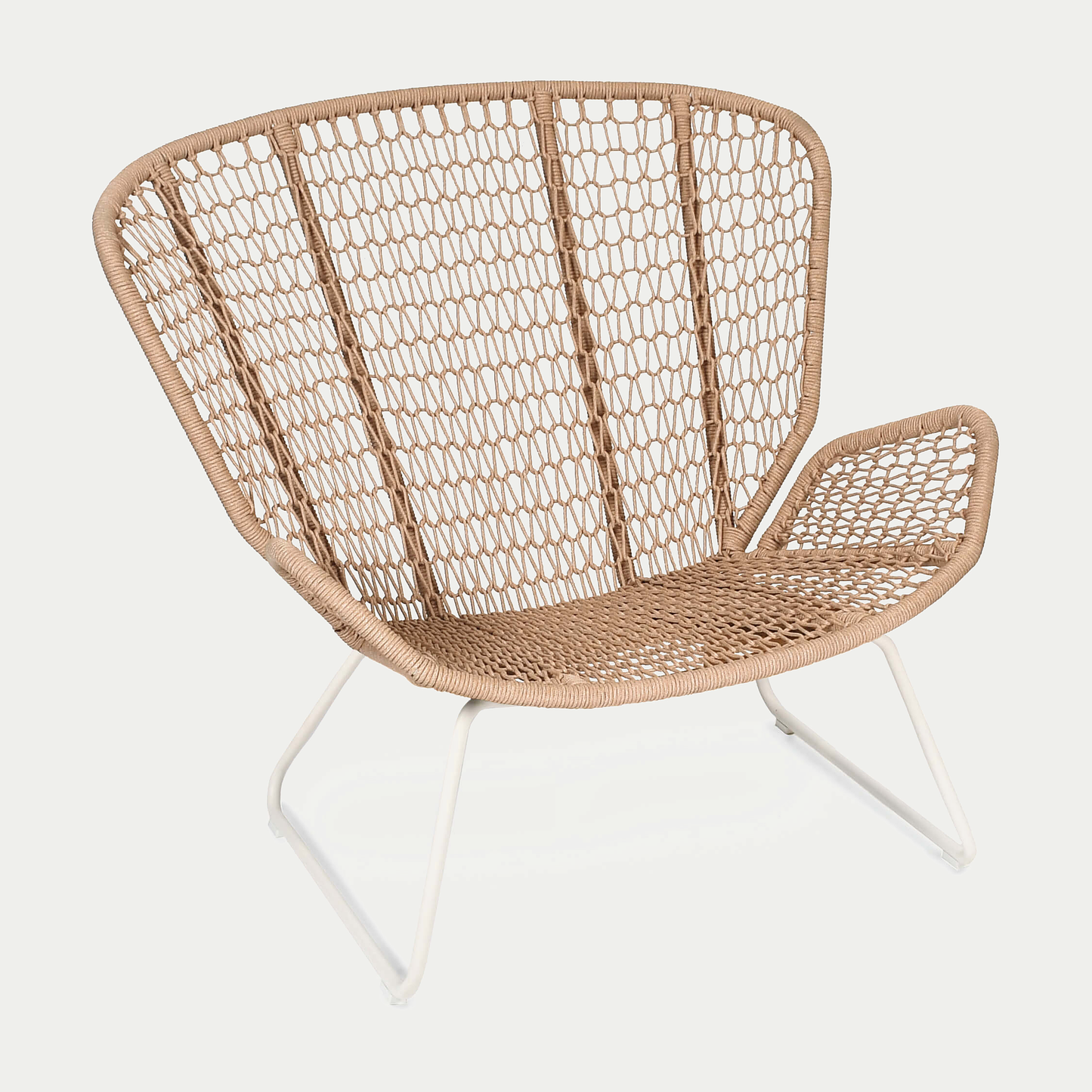 Wing light Relax Sessel Aluminium weiß, fm-rope jasmin