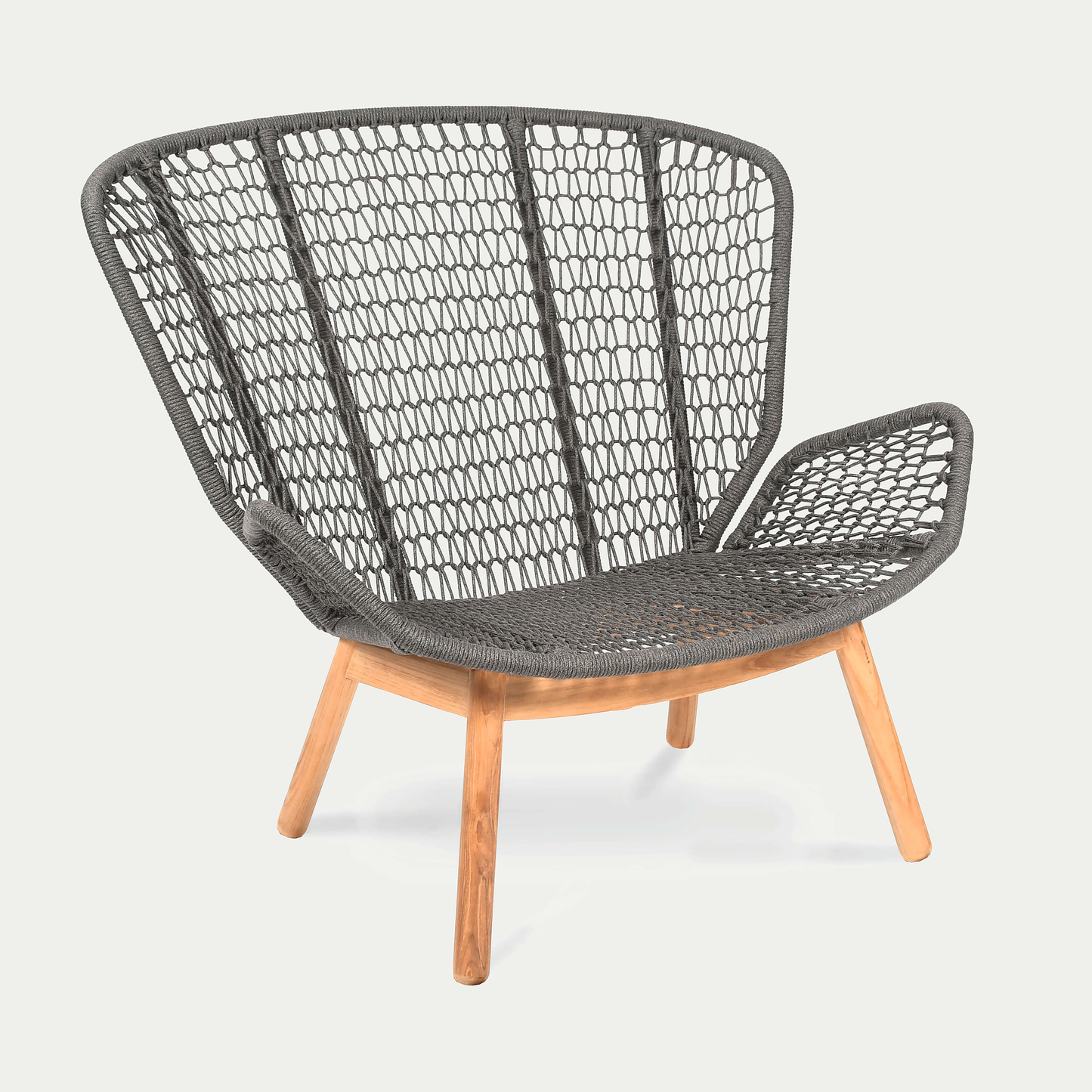 Wing light Relax Sessel Untergestell Teak, fm-rope anthrazit