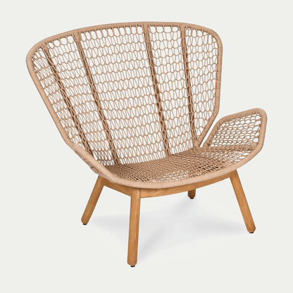 Wing light Relax Sessel Untergestell Teak, fm-rope jasmin