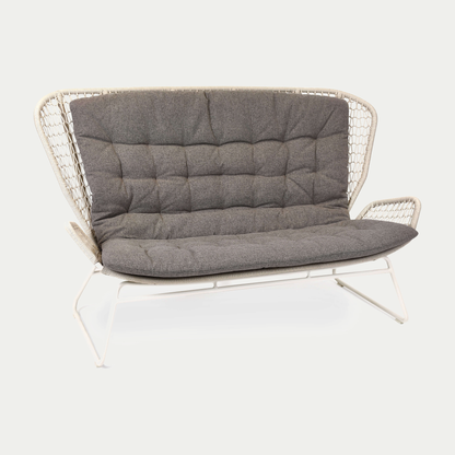 Wing light Relax Sofa Aluminium weiß, fm-rope hellgrau