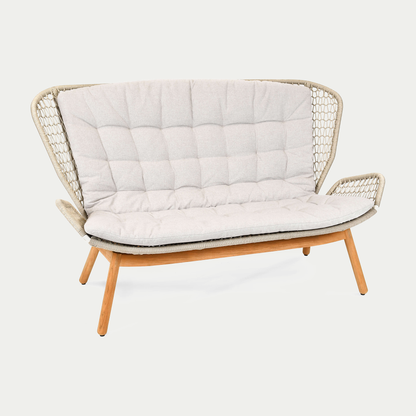 Wing light Relax Sofa Untergestell Teak, fm-rope hellgrau