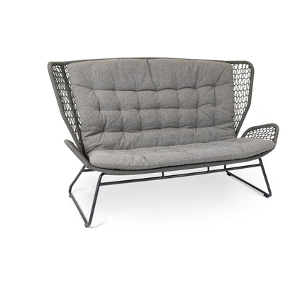 Wing light Relax Sofa Aluminium anthrazit, fm-rope anthrazit, Sitz- und Rückenkissen Granite