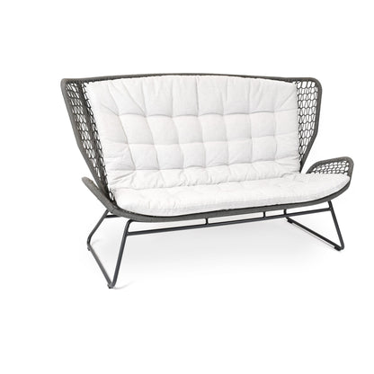 Wing light Relax Sofa Aluminium anthrazit, fm-rope anthrazit, Sitz- und Rückenkissen Pebble