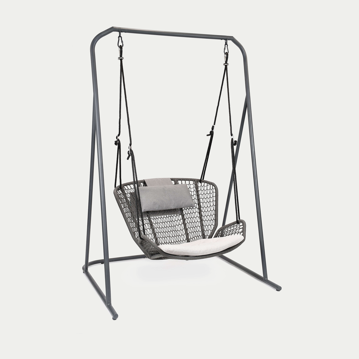 Wing light Relax Hängesessel mit Gestell Anthrazit, fm-rope Anthrazit