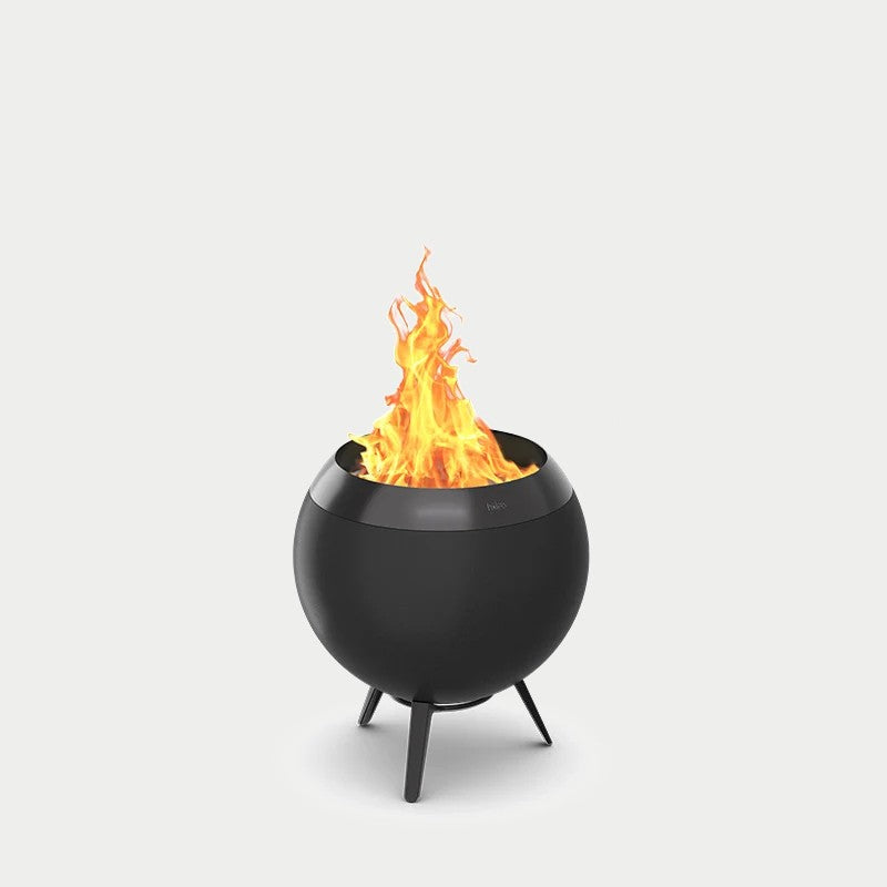 Höfats MOON 45 all black Feuerkorb mit niedrigem Fuß