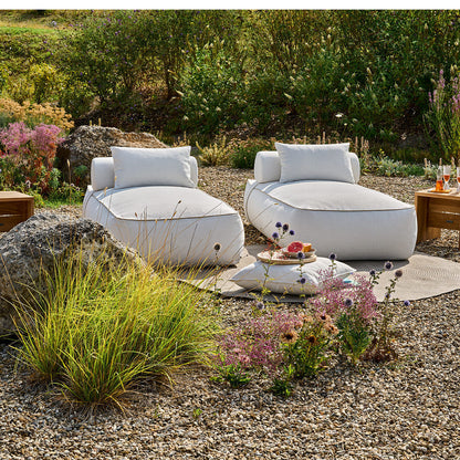 Maliha Lounge Bett Cream mit Cabin Beistelltisch – Detail