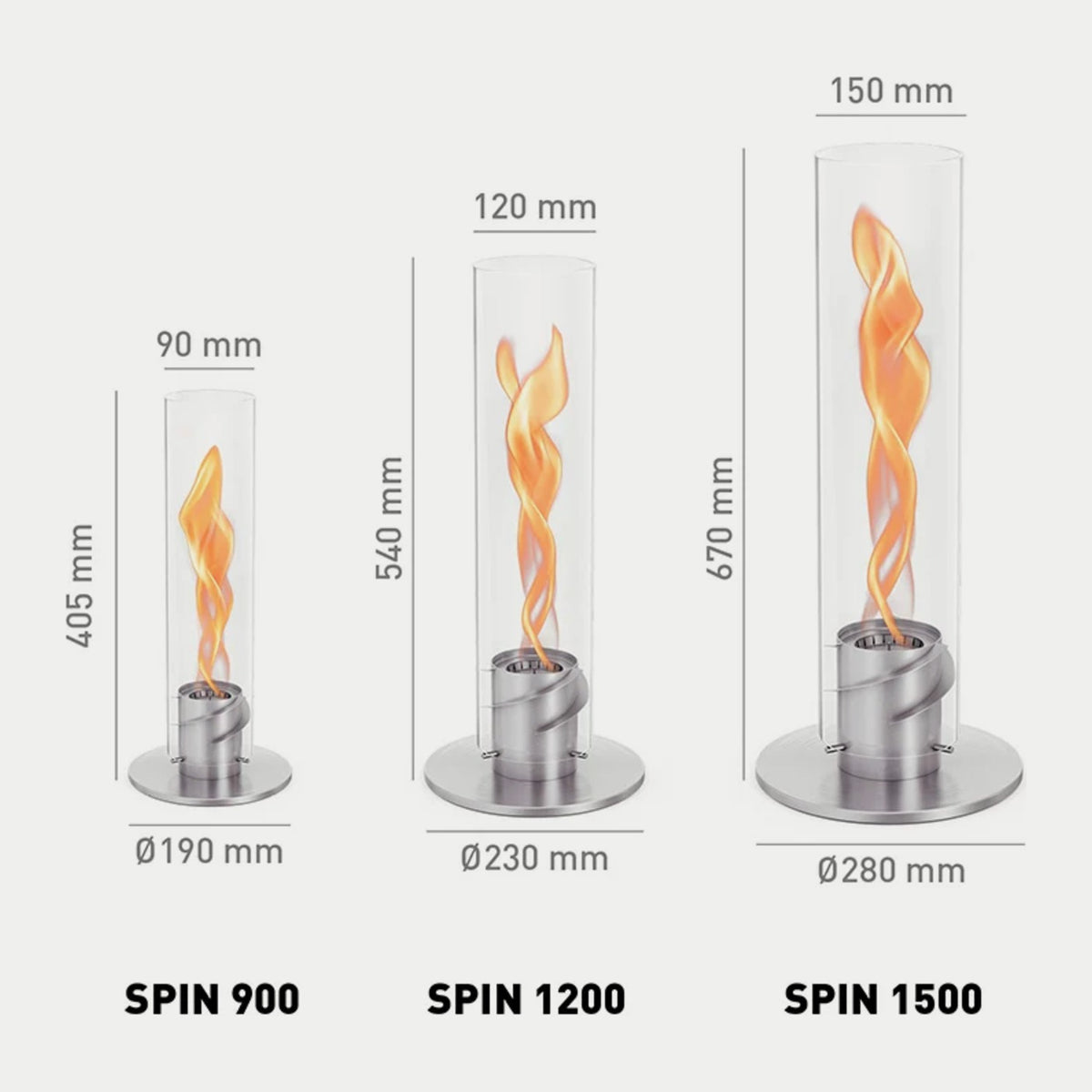 höfats SPIN classic 900 Tischfeuer silber