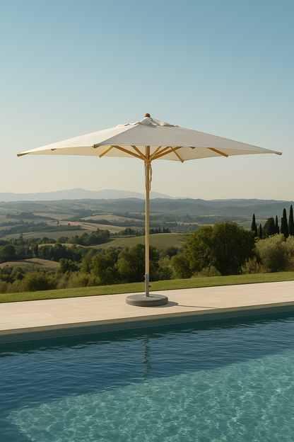 Weishäupl Sonnenschirm 300 × 300 cm Natur mit Flaschenzug