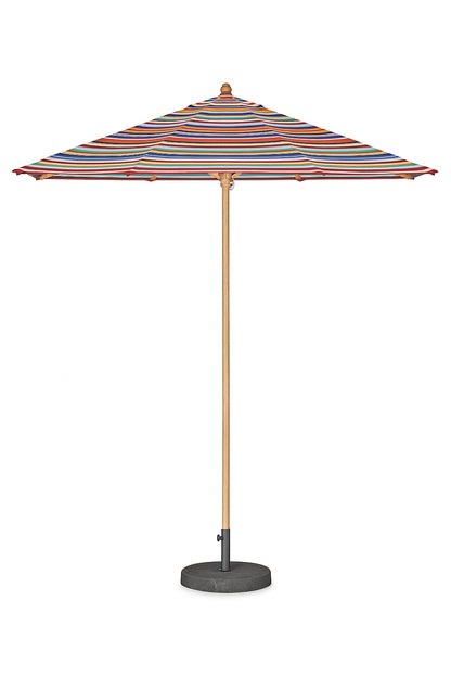 Klassischer Sonnenschirm Ø 300 cm in Multicolor mit Flaschenzug & Knick