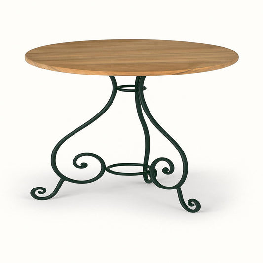 CLASSIC schmiedeeiserner Tisch – traditionelles Handwerk & edles Teakholz