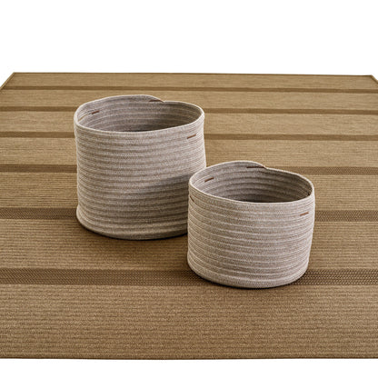 Weishäupl Körbe auf Outdoor-Teppich Taupe – Detail