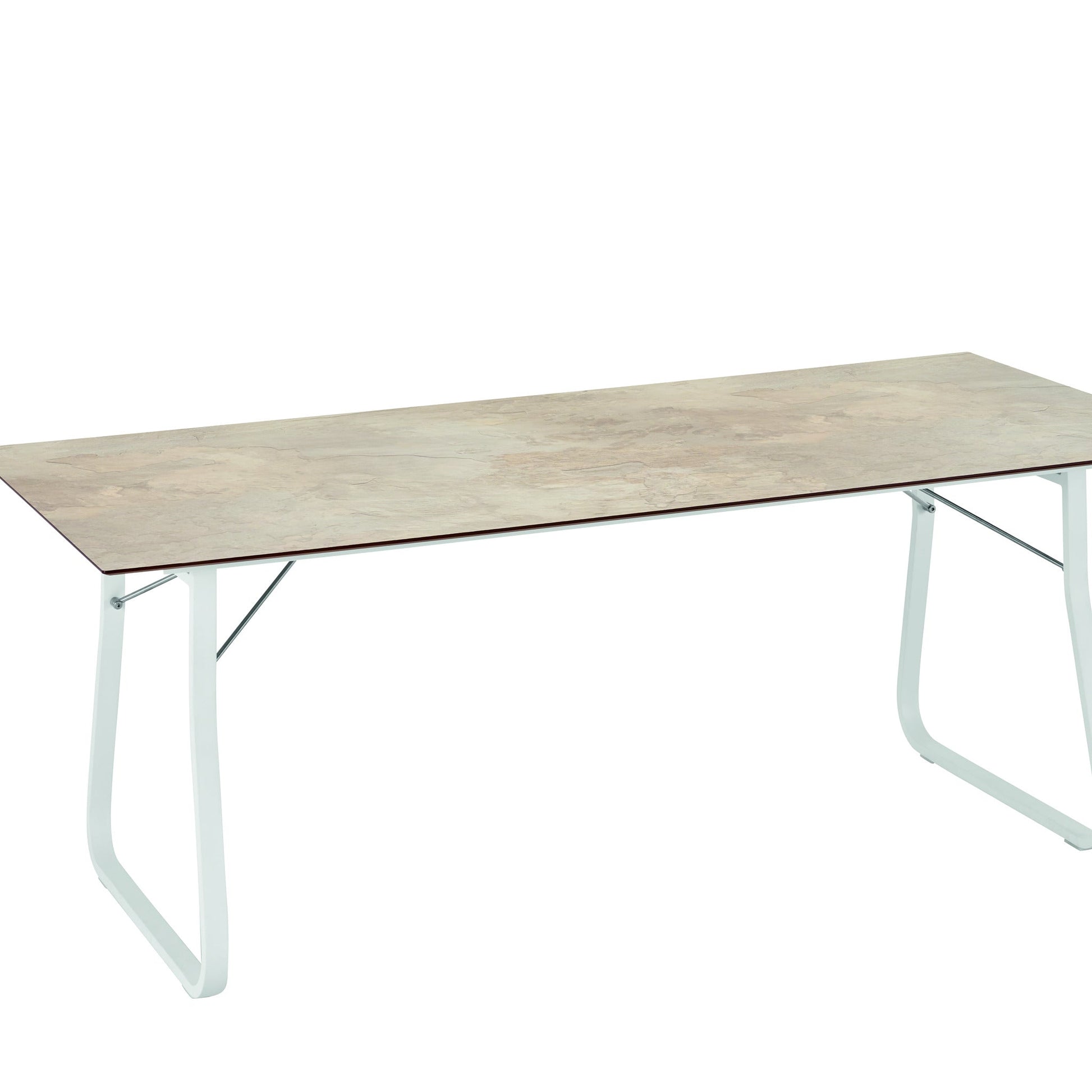 Weishäupl Ahoi Tisch 200x90 Weiß HPL Sand
