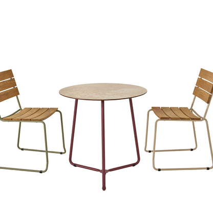 Weishäupl Balcony Sitzgruppe mit Bistrotisch in Beere und HPL Sand