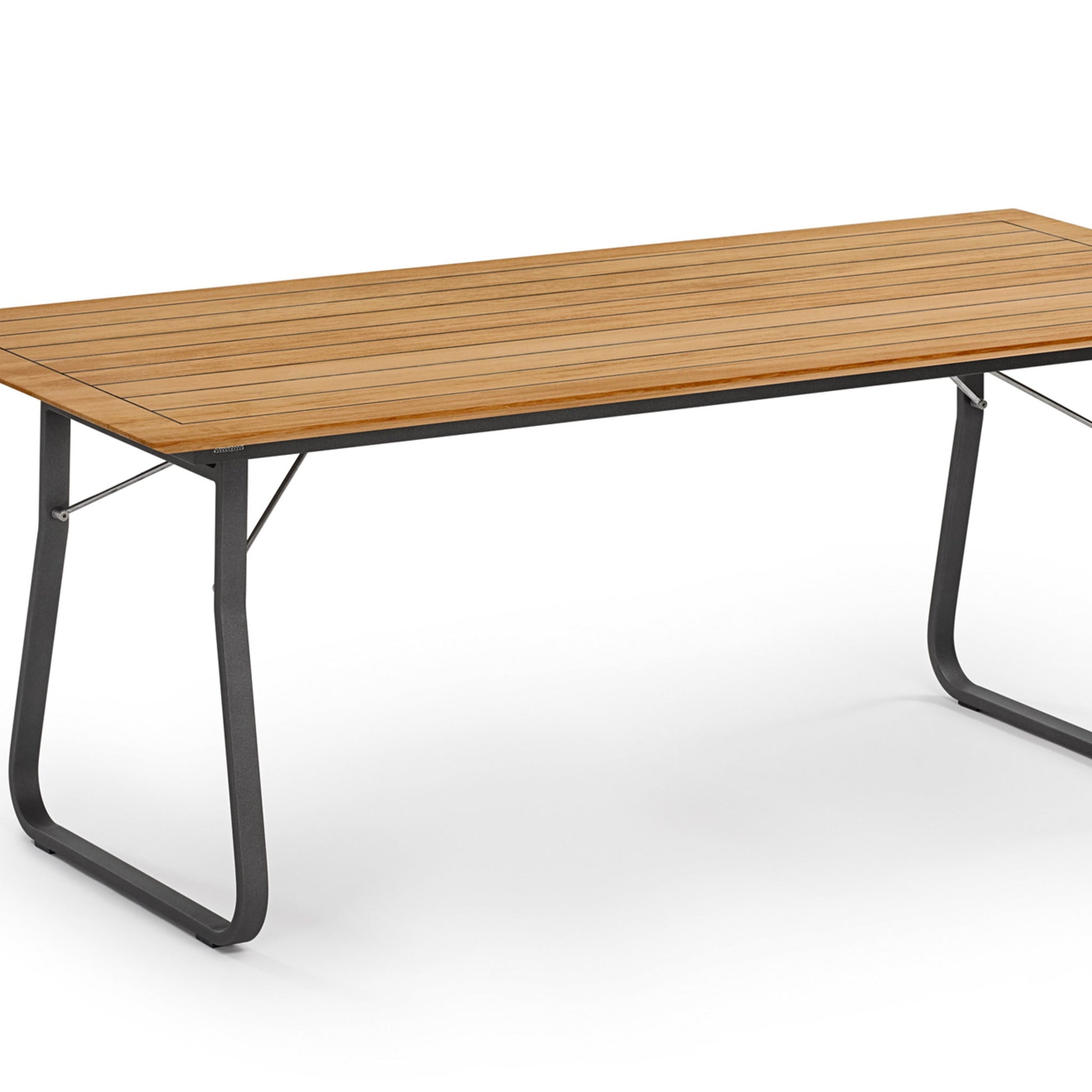 Weishäupl Ahoi Tisch Graumetallic Teak Detail