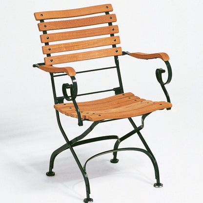 Weishäupl Classic Sessel Dunkelgrün mit geschwungener Belattung