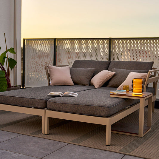 Weishäupl Minu Daybed Perlbeige mit Polster Elara Storm