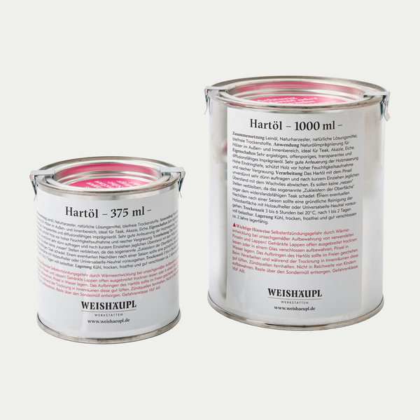 Weishäupl Hartöl für Teak-Gartenmöbel – Pflegeöl 375 ml und 1000 ml