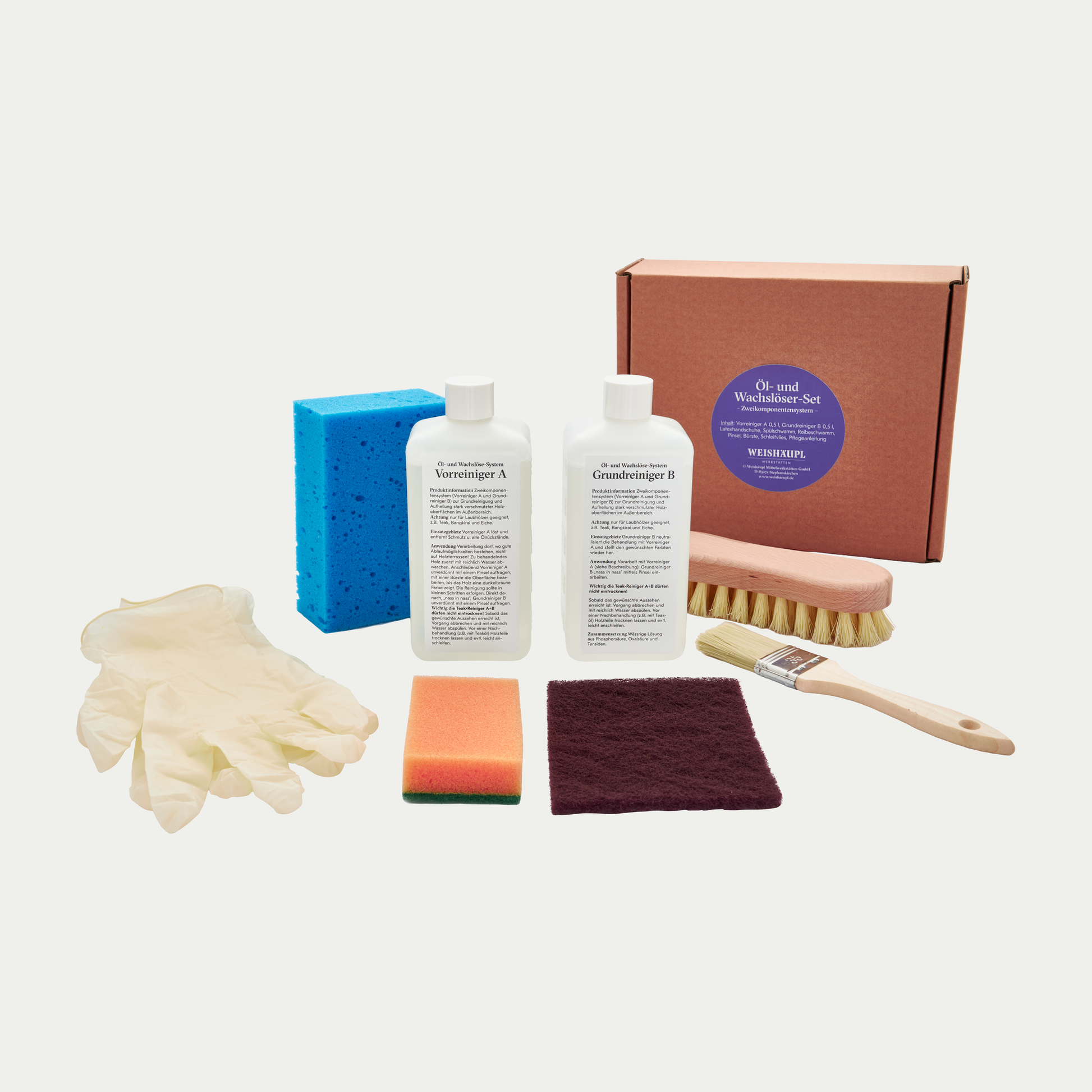 Weishäupl Öl- und Wachslöser-Set für Teakmöbel