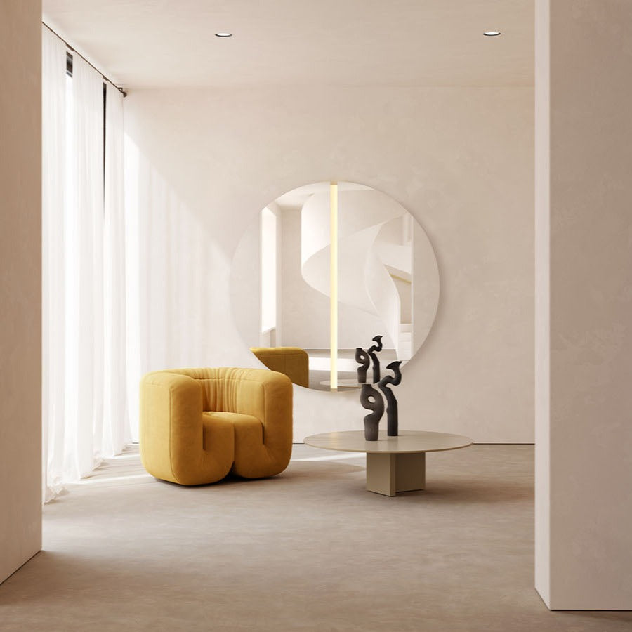 Designspiegel Luna Round im Wohnraum