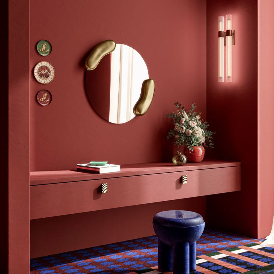 Designspiegel Calco Gold im Wohnraum