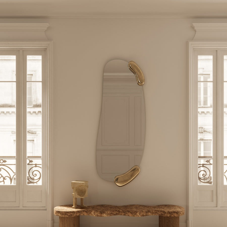 Designspiegel Calco Gold im Wohnraum