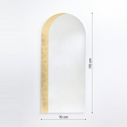 Designspiegel Gallery mit Blattgold Maßzeichnung