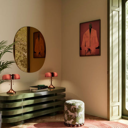 Ovaler Spiegel Oval Bronze im Wohnraum