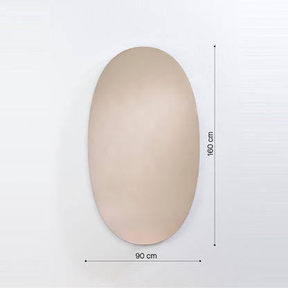 Designspiegel Brio Bronze mit LED-Licht Maßzeichnung
